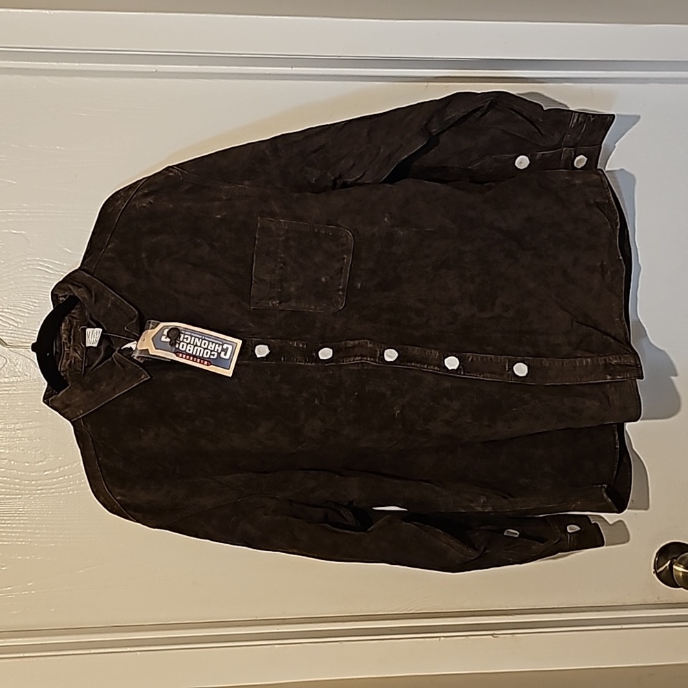 Men’s Suede/Leather Jacket, Dark Brown